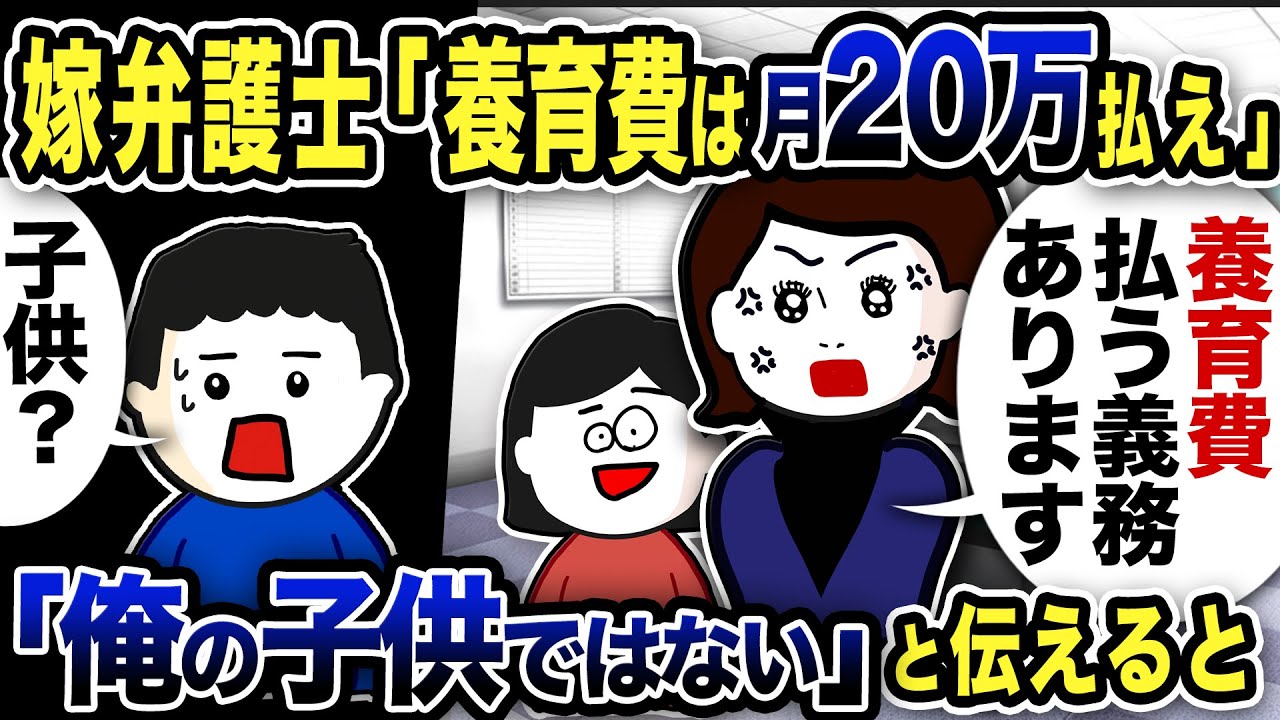 嫁の担当弁護士「養育費は月20万払え」と主張w「俺の子供なわけがない」と伝えると【2ch修羅場スレ】
