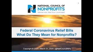 Federal Coronavirus Relief Bills: What Do They Mean for Nonprofits?