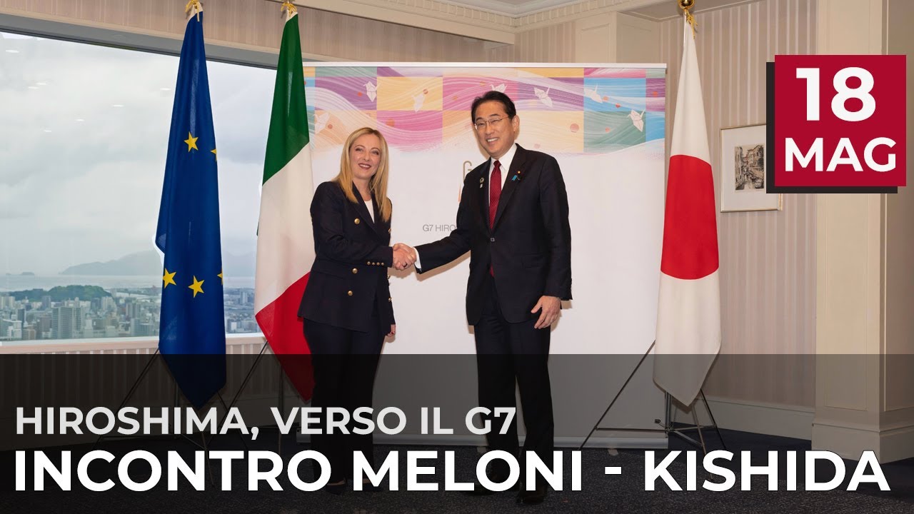 Hiroshima, il Presidente Meloni incontra il Primo Ministro del Giappone Kishida
