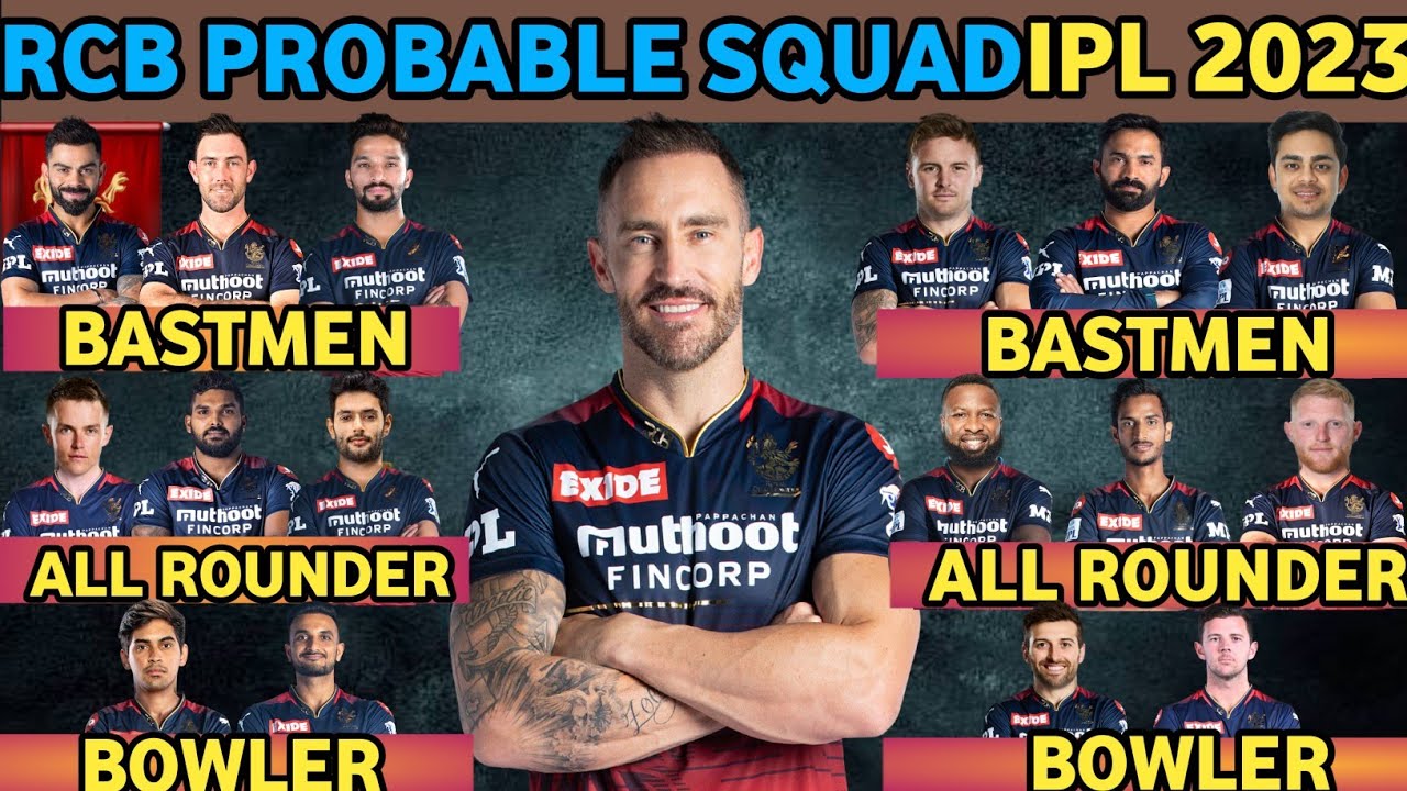 IPL 2023 | Royal Challengers Bangalore Best Final Squad | TATA IPL 2023 RCB Squad | RCB 2023 Squad