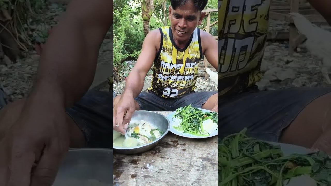 Mukbang tinulang isdang tamarong with gulay