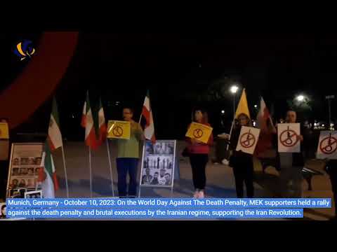 Munich - October 10, 2023: On the World Day Against The Death Penalty -  Rally by MEK supporters