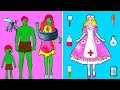 Paper Dolls Dress Up - Costume Zombie Nurse & Giant Mosquito Dress Handmade - Barbie Story & Crafts