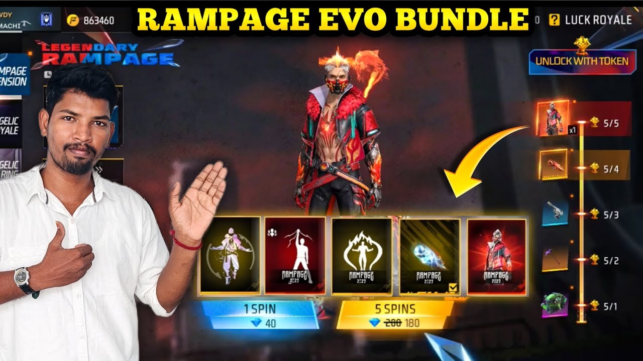 🔥 RAMPAGE LEGENDARY BUNDLE 🔥 FREEFIRE RAMPAGE EVO BUNDLE 😍 FREEFIRE NEW RAMPAGE ASCENSION EVENT 