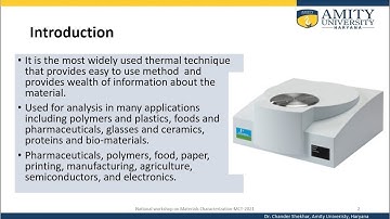 Introduction to Differential Scanning Calorimetry (DSC) and its applications