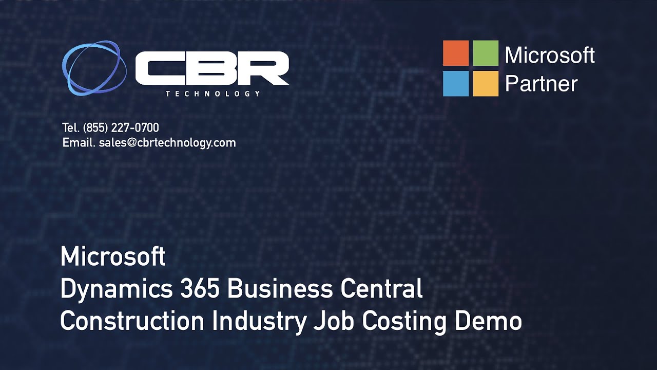 Dynamics 365 Business Central - Demo for Construction Industry (Job Costing)