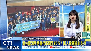 【每日必看】退休警消所得替代率調至80％? 萬人投票過半支持｜&quot;警察人事條例&quot;再提覆議? 卓榮泰恐成史上之最 20250109
