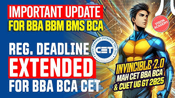 Registration deadline extended for MAH CET 2025 for BBA BCA BBM BMS 🚀 MAH-B.BCA/BBA/BMS/BBM 2025