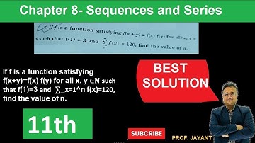 If f is a function satisfying f(x+y)=f(x) f(y) for all x, y ∈𝐍 such that f(1)=3 and ∑_x=1^n f(x)=120