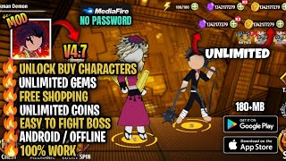 Stickman Demon Fight Warrior Mod Apk Lastest Version v4.7 - Unlimited Gems+Unlimited Coins 2026!! screenshot 1