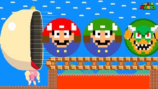 Super Mario: God Mode Peach and the Challenge of Eating Marble Race | Game Animation