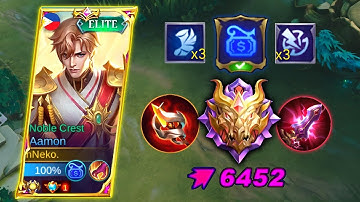 AAMON TOP GLOBAL EMBLEM SET AND 1 SHOT DELETE ULTI IN HIGH RANK! AAMON BEST BUILD 2023