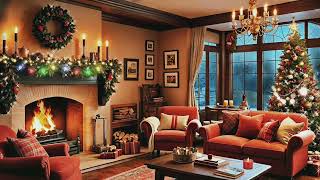 Winter Lofi Music for Christmas with Fireplace (warm & cozy)