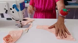 Costurando e dando molde de calcinha adulta. 