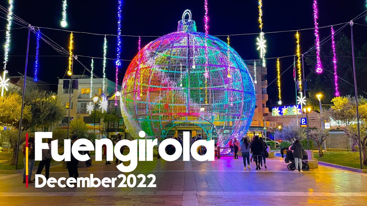 Fuengirola Malaga Spain Town walk costa del Sol December 2022 | walking tour night