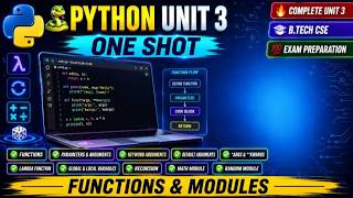 Python Programming Unit 3 Complete - Function,Lambda,Recursion & Math Module