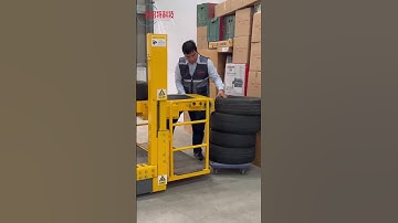 How to [ unload heavy tires ] from a container easily and safely #loadingunloading#mobileconveyor