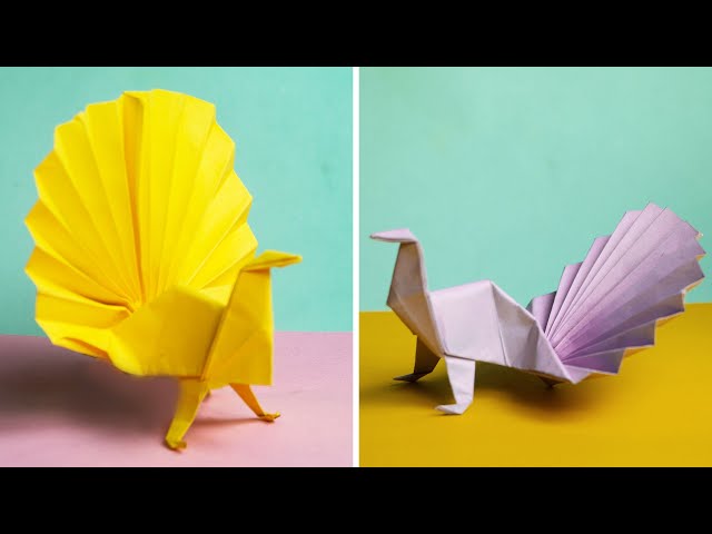 Origami Peacock Paper Folding Tricks | How to Make a Peacock from