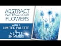 Abstract Watercolour Flowers With Some Silver Bling! - Perfect for Even Beginners