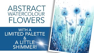 Abstract Watercolour Flowers With Some Silver Bling!  Perfect for Even Beginners