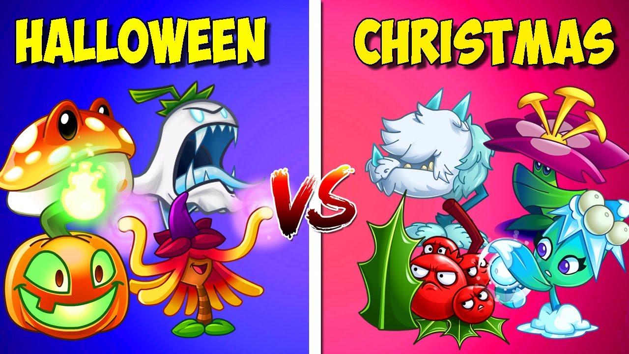 Team HALLOWEEN vs CHRISTMAS Who Will Win? PvZ 2 Plant Vs Plant