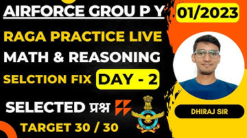 Airforce Group Y Math & Reasning Mock Test Other Than Science RAGA Mock Test | IAF Practice Day - 2