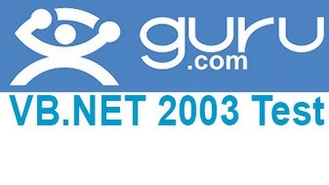 Guru.com VB.NET 2003 Test Answers