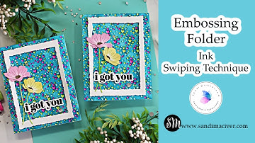 Embossing Folder Ink Swiping Technique | with the Falling Hearts Embossing Folder