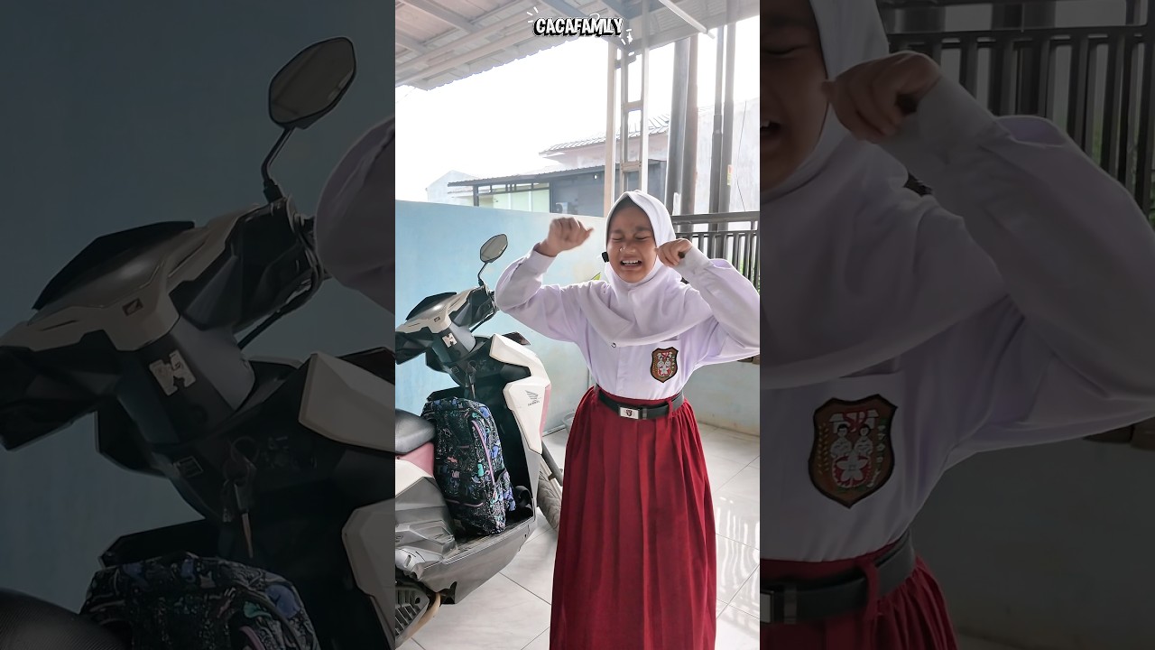 Caca nangis mintak diantar sekolah naik mobil #Cacafamily #shorts #trending #comedy