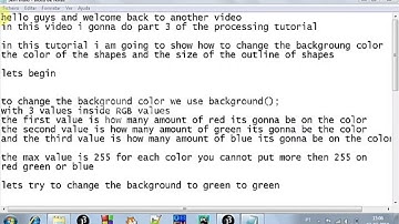 Processing tutorial PART 3- shapes and colors