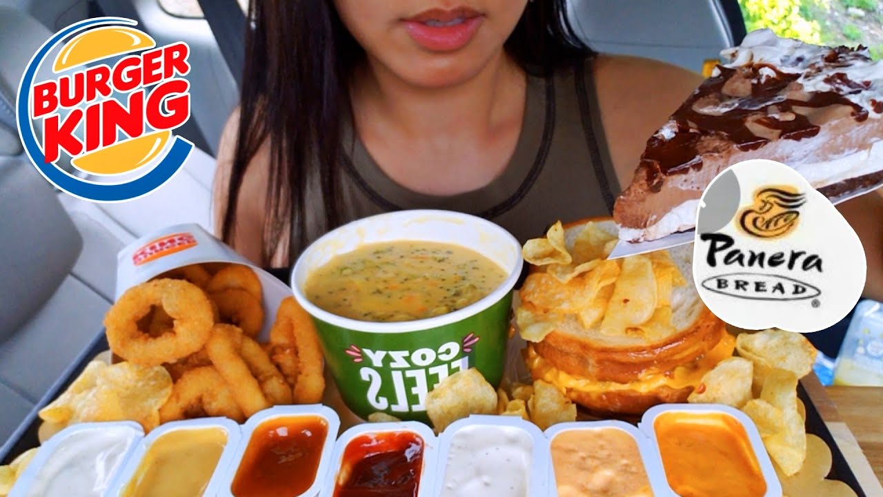 ASMR EATING BURGER KING WHOPPER MELT & ONION RINGS CAR MUKBANG CHEESEBURGER Real Sound 먹방 TWILIGHT