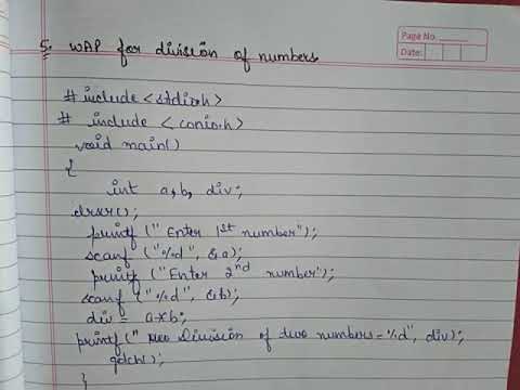 Division of numbers in c language - YouTube