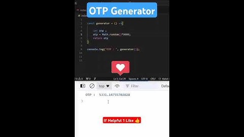 OTP Generator using JavaScript | Tricky Javascript Interview Question #shorts #shortvideo #coding