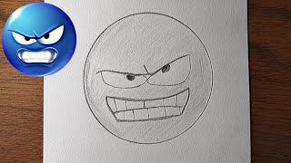 How To Draw Troll Face (Blue Emoji Sus Face) Step By Step || EasyDrawing Tutorial