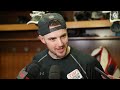 Jake Sanderson, Drake Batherson, Xavier Bourgault, Travis Green Pregame Media vs COL