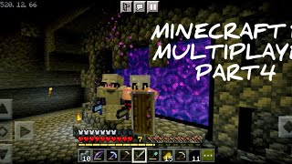 MINECRAFT PE MULTIPLAYER GAMEPLAY (PART 4) IN HINDI HOW TO  IN NETHAR POTAL MINECRAFT PE