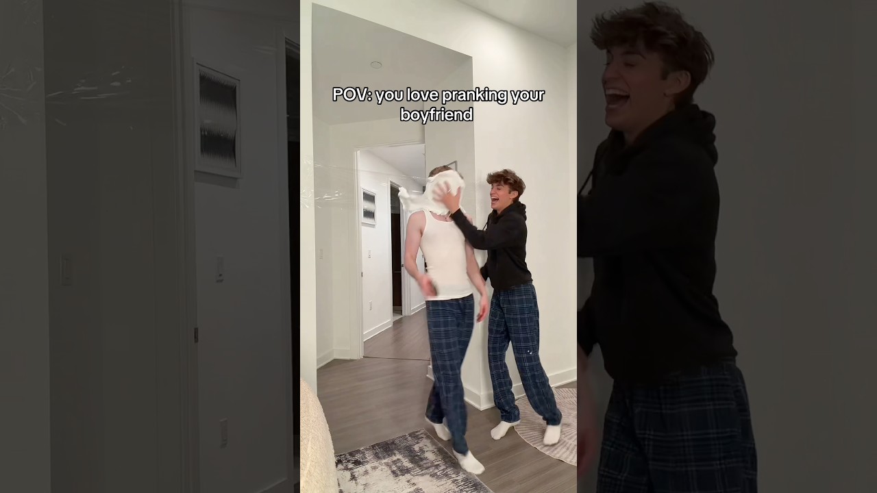 Pranking My boyfriend #funny #prank #couple #shorts