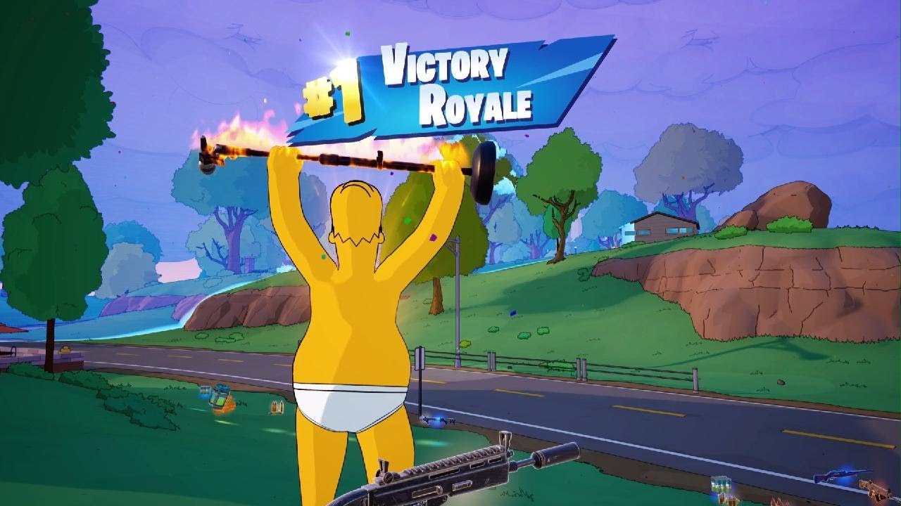 *NEW* TIGHTY WHITIES HOMER SKIN IN FORTNITE PS5 + A VICTORY ROYALE WIN! (SOLO)
