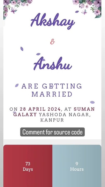 Share with you love Wedding Invitation Card using html css and JS# ...