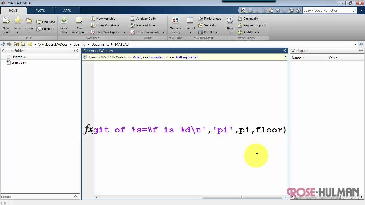 fprintf  New 2022  ece180 matlab: fprintf