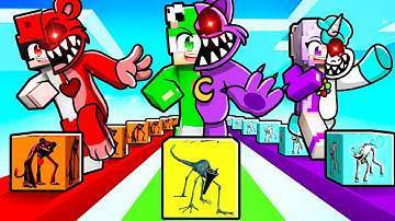 Playing a NIGHTMARE POPPY PLAYTIME LUCKY BLOCK RACE in Minecraft!