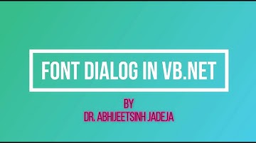 FONTDIALOGBOX IN VB.NET - BCA 403