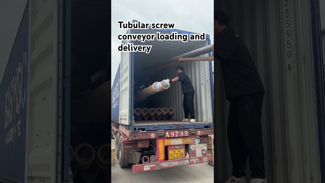 Tubular screw conveyor loading and delivery 