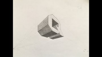 How to Draw Letter "Q" in Two Point Perspective, Part 1