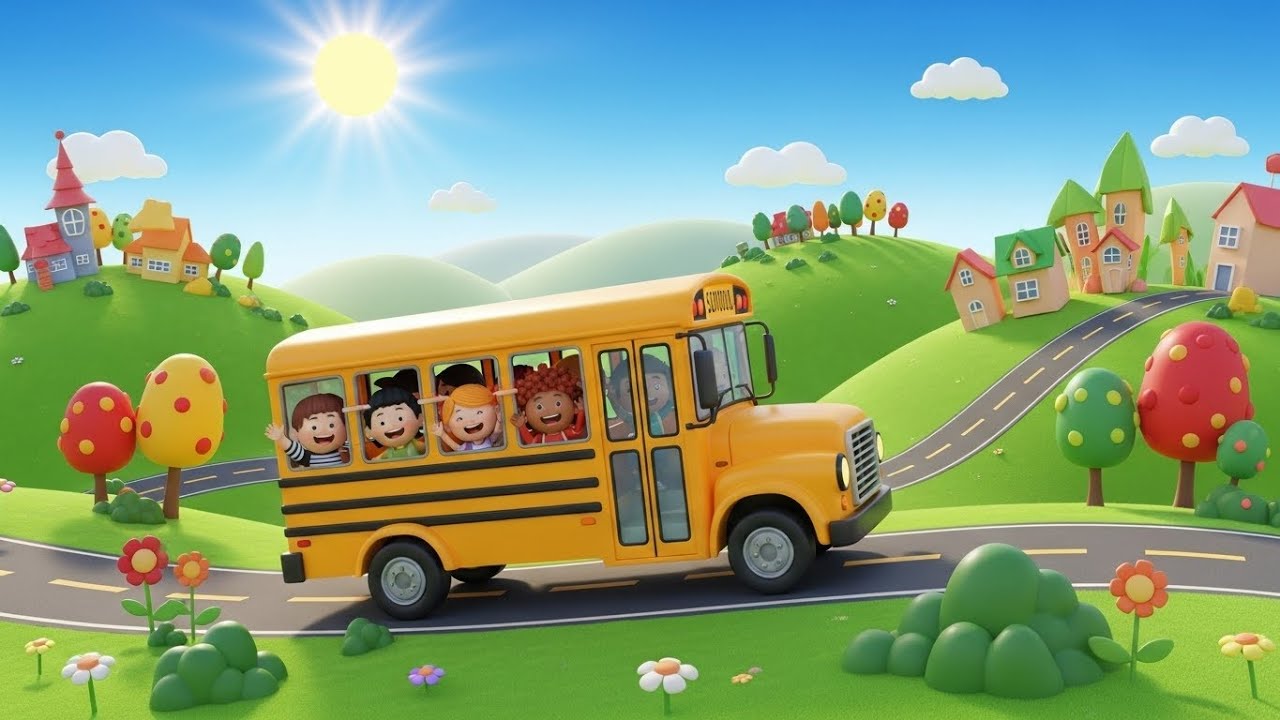 The Happy School Bus Song for Kids | Fun Vehicle Song & Nursery Rhymes 🚌😊🎶👶