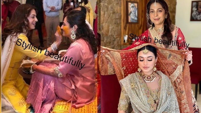 Juhi chawla at daughter jhanvi mehta wedding functions !emotional during  haldi function! Viral