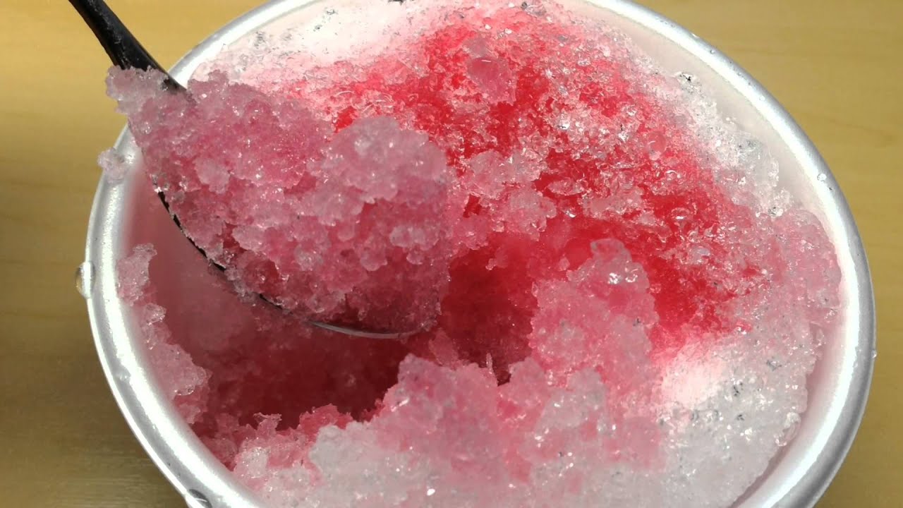 Meito Homemade Shaved Ice, Snow Craft, Strawberry Flavor - YouTube