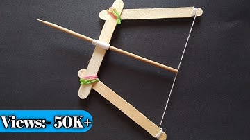 How to make mini bow and arrow with popsicle sticks ||