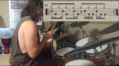 Tutorial series 4: 8th note with 16th note bass/snare drum grooves. Video: dotted note groove 20