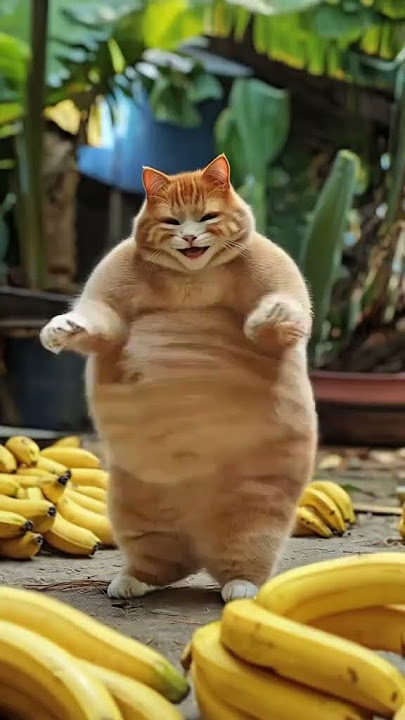 Seekor kucing gemuk menari mengikuti lagu chickenbanana 😺#shorts #chicken #banana #chickenbanana